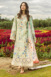 Unstitched 3-PC Chikan Embroidered Lawn Hemline Secret Garden By Mushq | Starlit Lilies